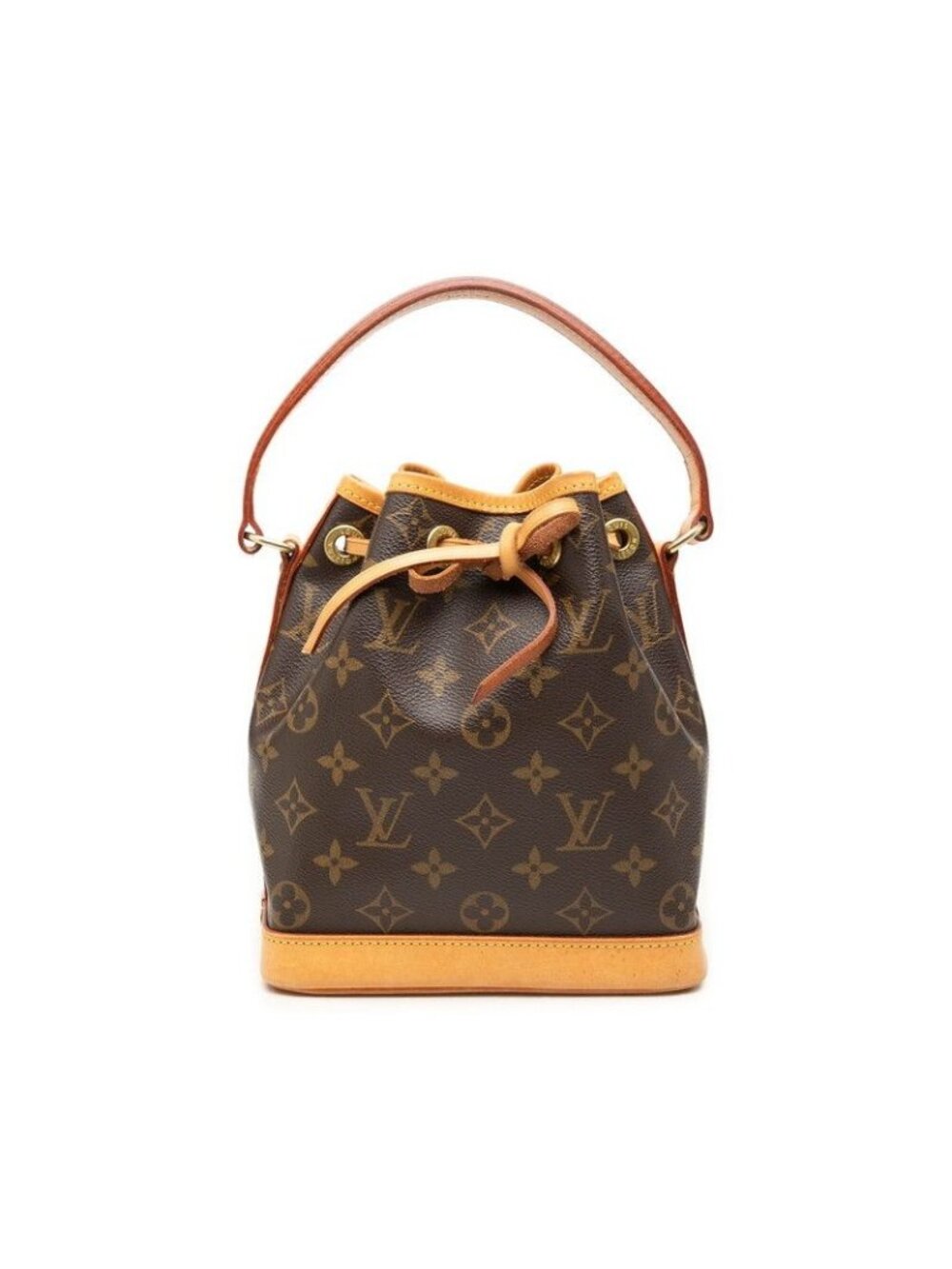 Louis Vuitton Monogram Mini Noe Handbag Brown Leather
